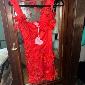Elegant Red Lace dress